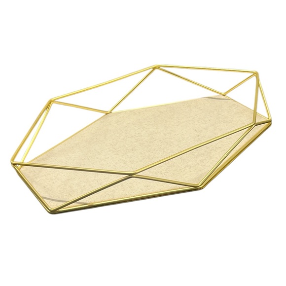 NEW Umbra Display Prisma Tray Sung Wook Park Geometric Gold Tone - Picture 4 of 16